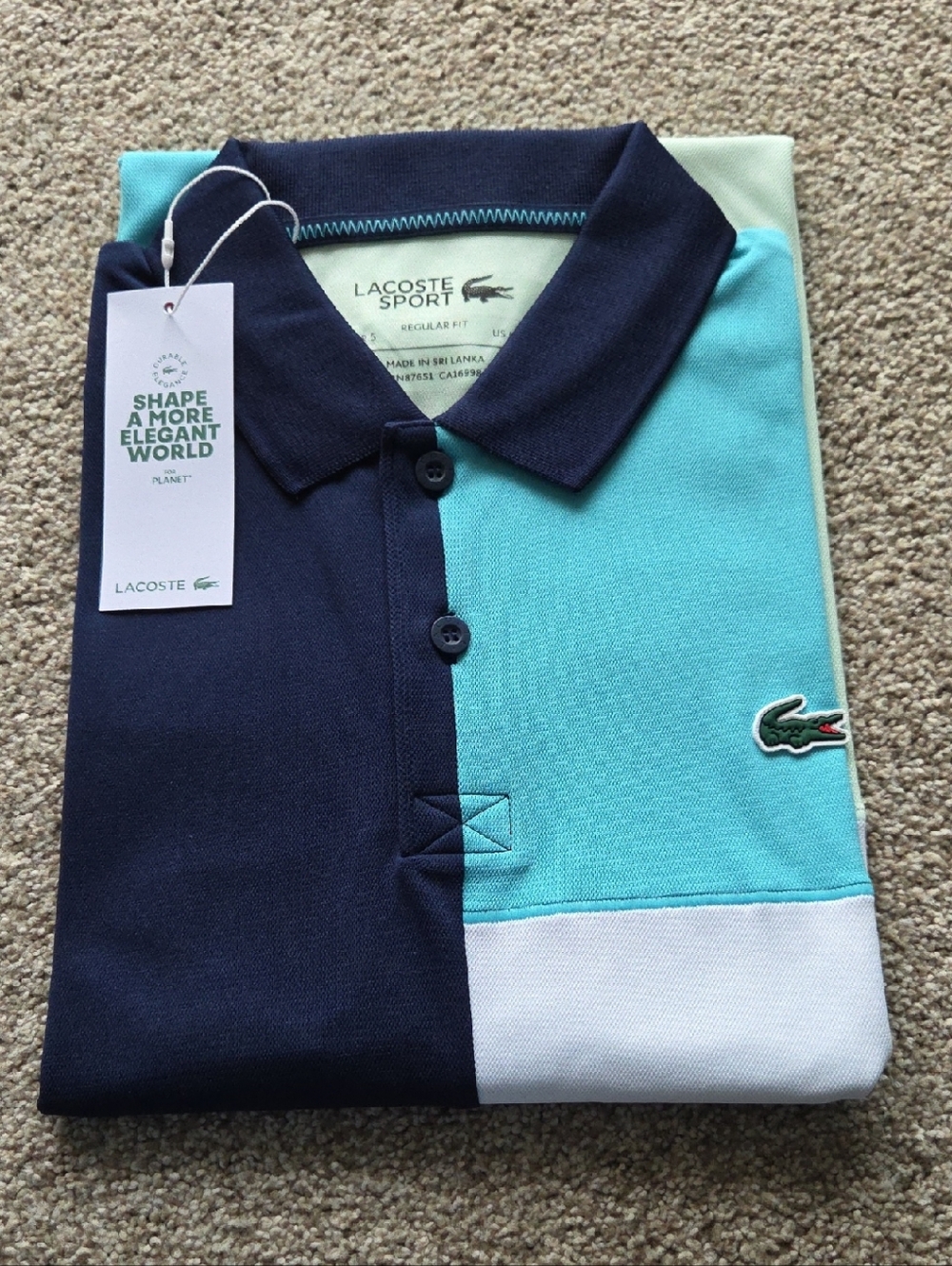 Lacoste Men's Colorblock Polo - Navy, Teal & White